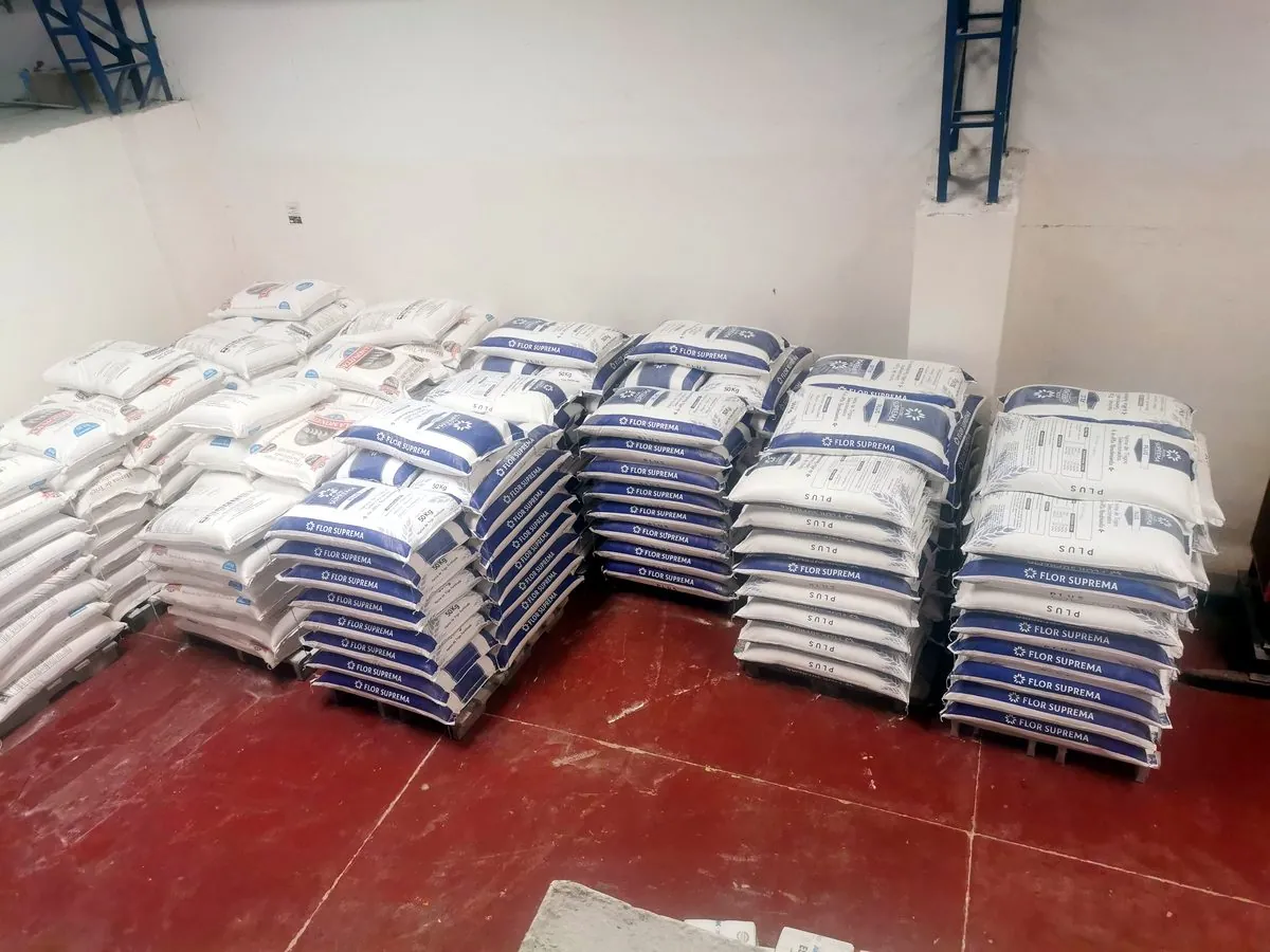 Bodega de harina y materia prima de Pan Catalina
